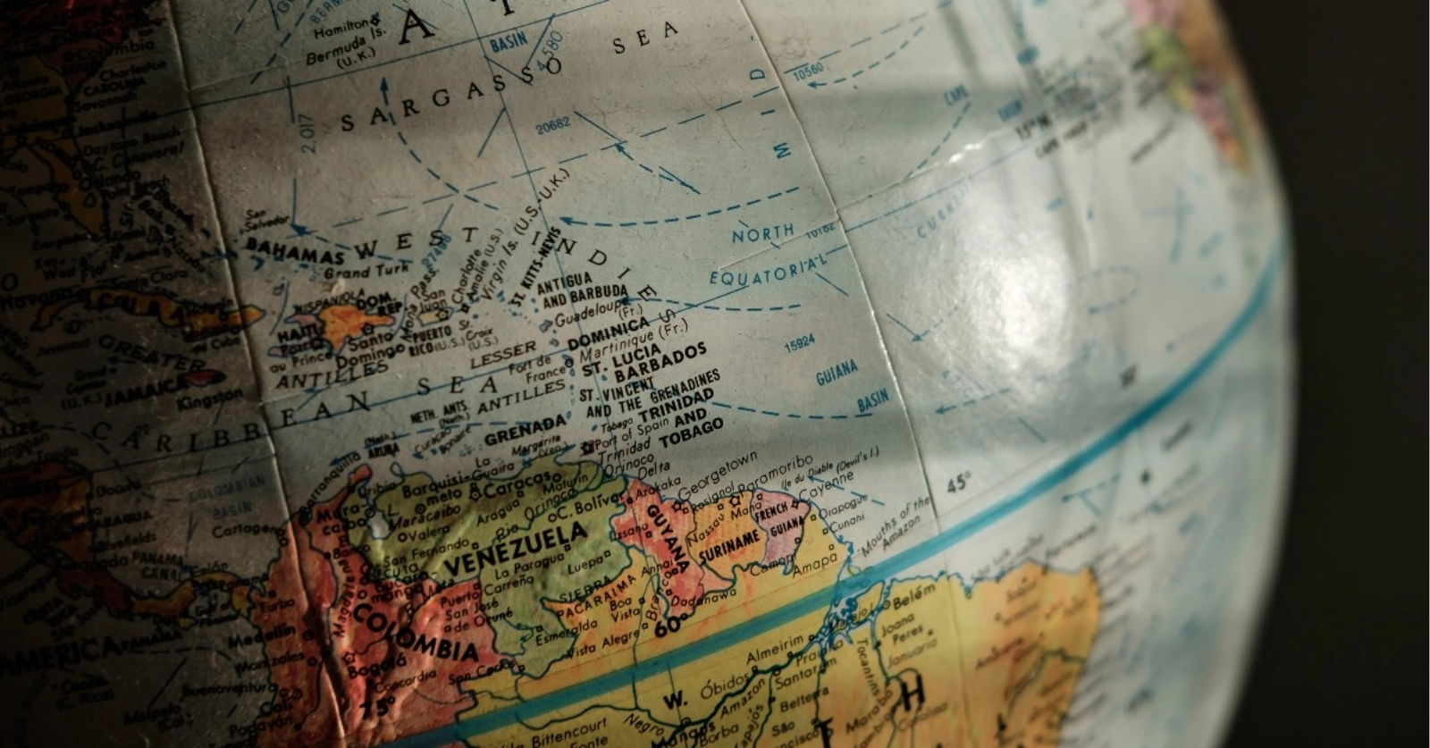 Mapa de Venezuela y el norte de América del Sur que muestra la geografía regional de la crisis migratoria venezolana